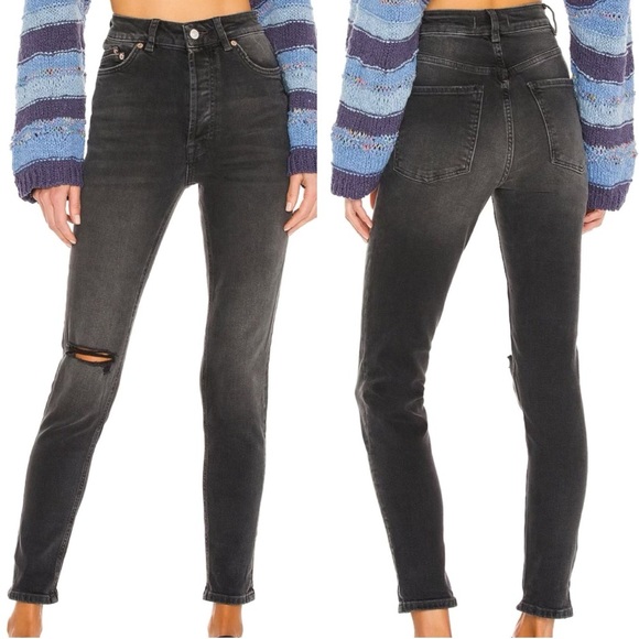 Free People Denim - Free People NWT Zuri Mom Jean Dusty Roads Black 28